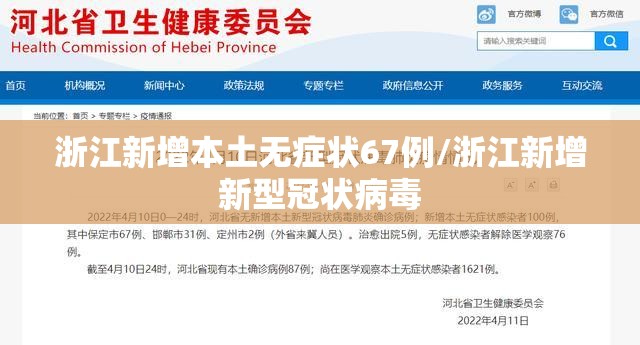 浙江新增本土无症状67例/浙江新增新型冠状病毒