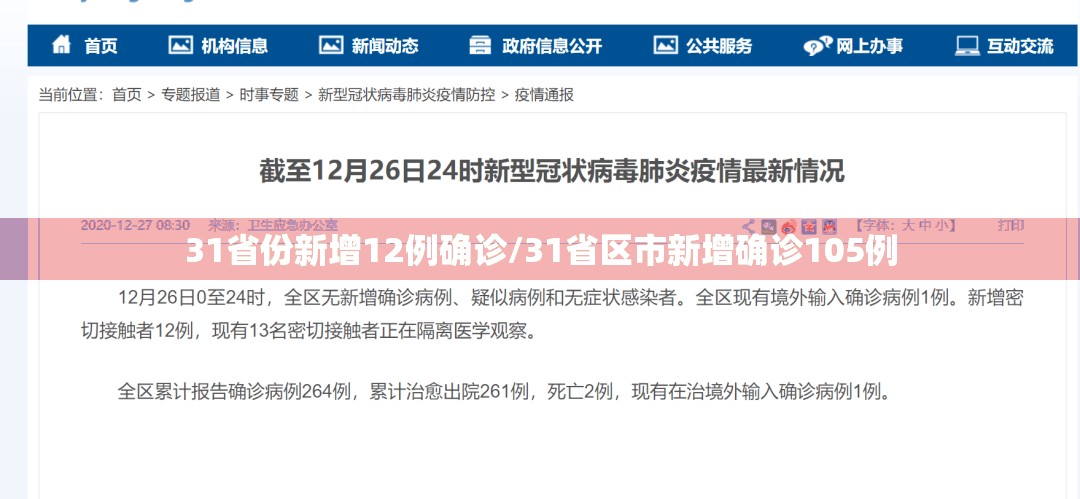 31省份新增12例确诊/31省区市新增确诊105例