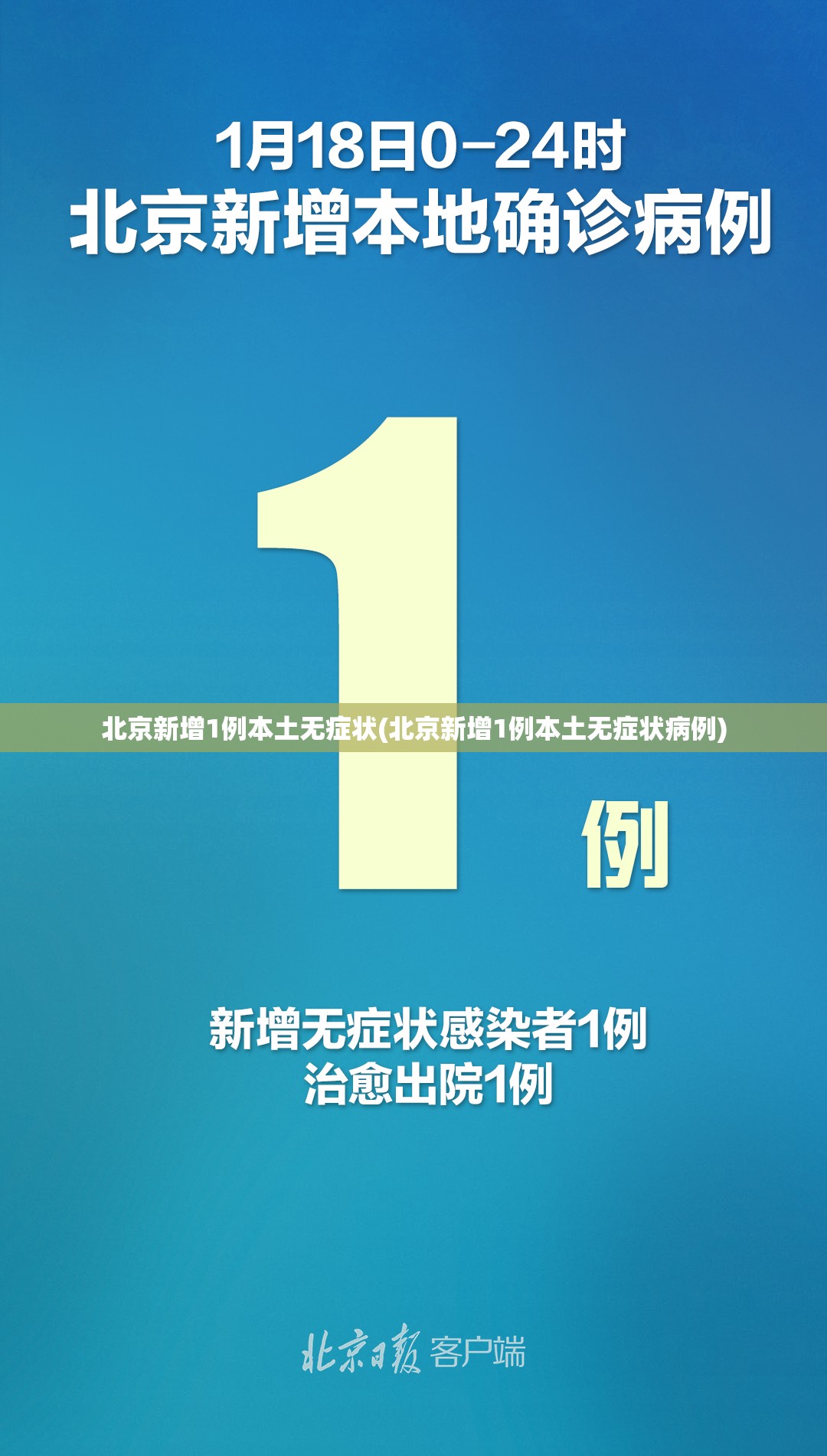 北京新增1例本土无症状(北京新增1例本土无症状病例)