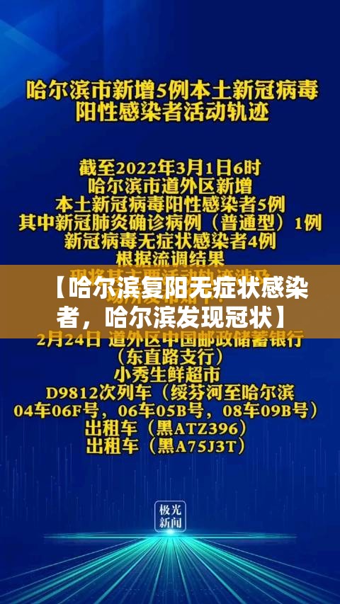 【哈尔滨复阳无症状感染者，哈尔滨发现冠状】