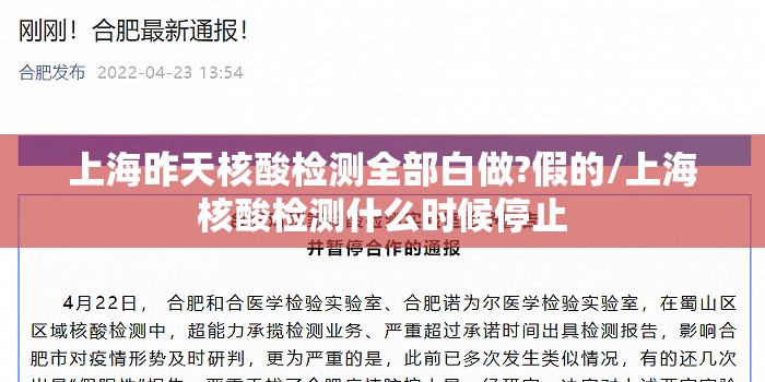 上海昨天核酸检测全部白做?假的/上海核酸检测什么时候停止
