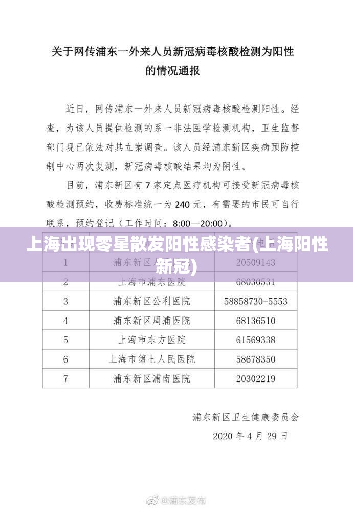 上海出现零星散发阳性感染者(上海阳性新冠)
