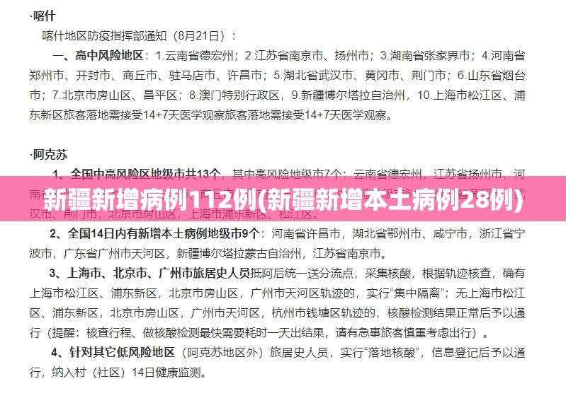 新疆新增病例112例(新疆新增本土病例28例)