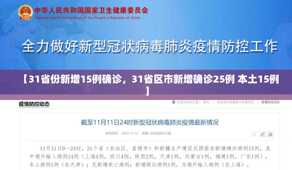 【31省份新增15例确诊，31省区市新增确诊25例 本土15例】