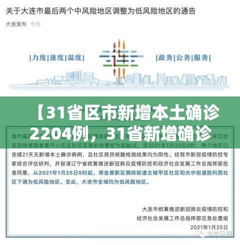 【31省区市新增本土确诊2204例，31省新增确诊22例 其中本土8例】
