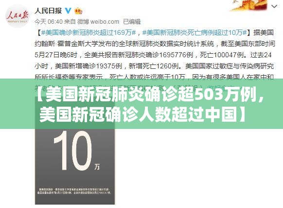 【美国新冠肺炎确诊超503万例，美国新冠确诊人数超过中国】