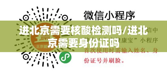 进北京需要核酸检测吗/进北京需要身份证吗