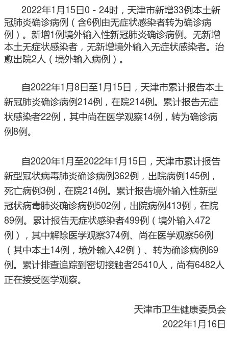 天津新增33例本土确诊(天津确诊新型冠状)