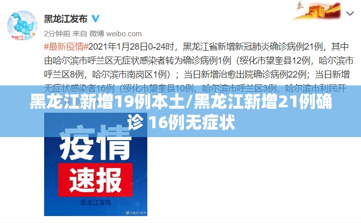 黑龙江新增19例本土/黑龙江新增21例确诊 16例无症状