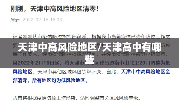 天津中高风险地区/天津高中有哪些
