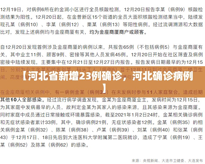 【河北省新增23例确诊，河北确诊病例】