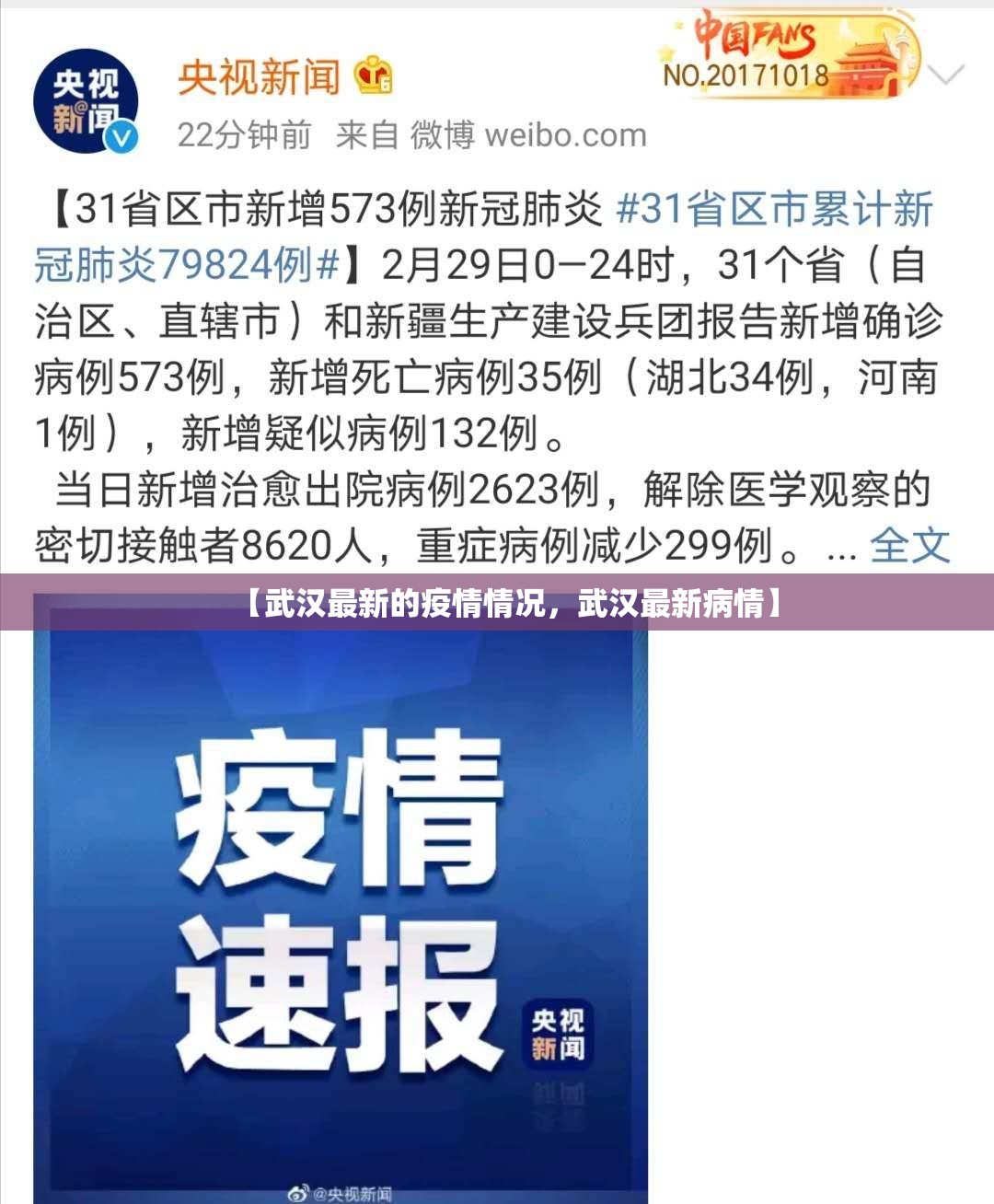 【武汉最新的疫情情况，武汉最新病情】