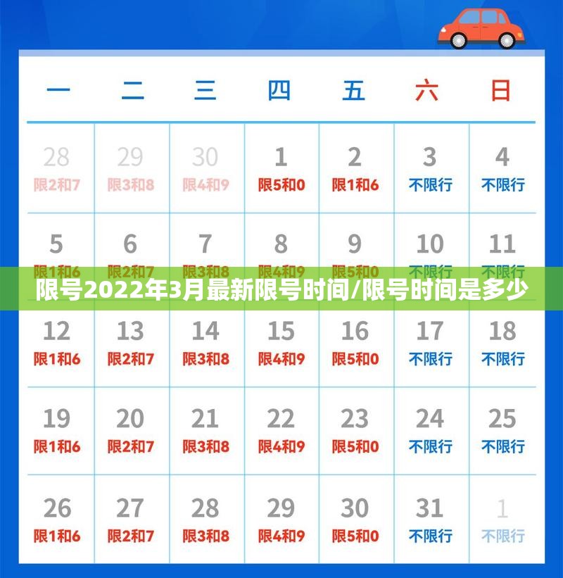 限号2022年3月最新限号时间/限号时间是多少