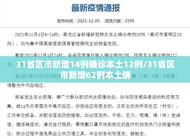 31省区市新增14例确诊本土12例/31省区市新增62例本土确