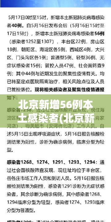 北京新增56例本土感染者(北京新增56例本土感染者名单)