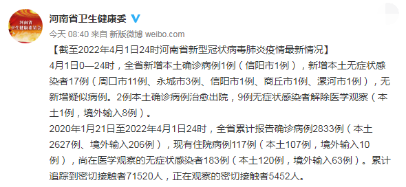 河南信阳新增1例本土确诊(河南信阳最新新闻)