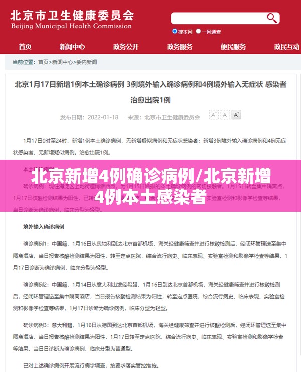 北京新增4例确诊病例/北京新增4例本土感染者