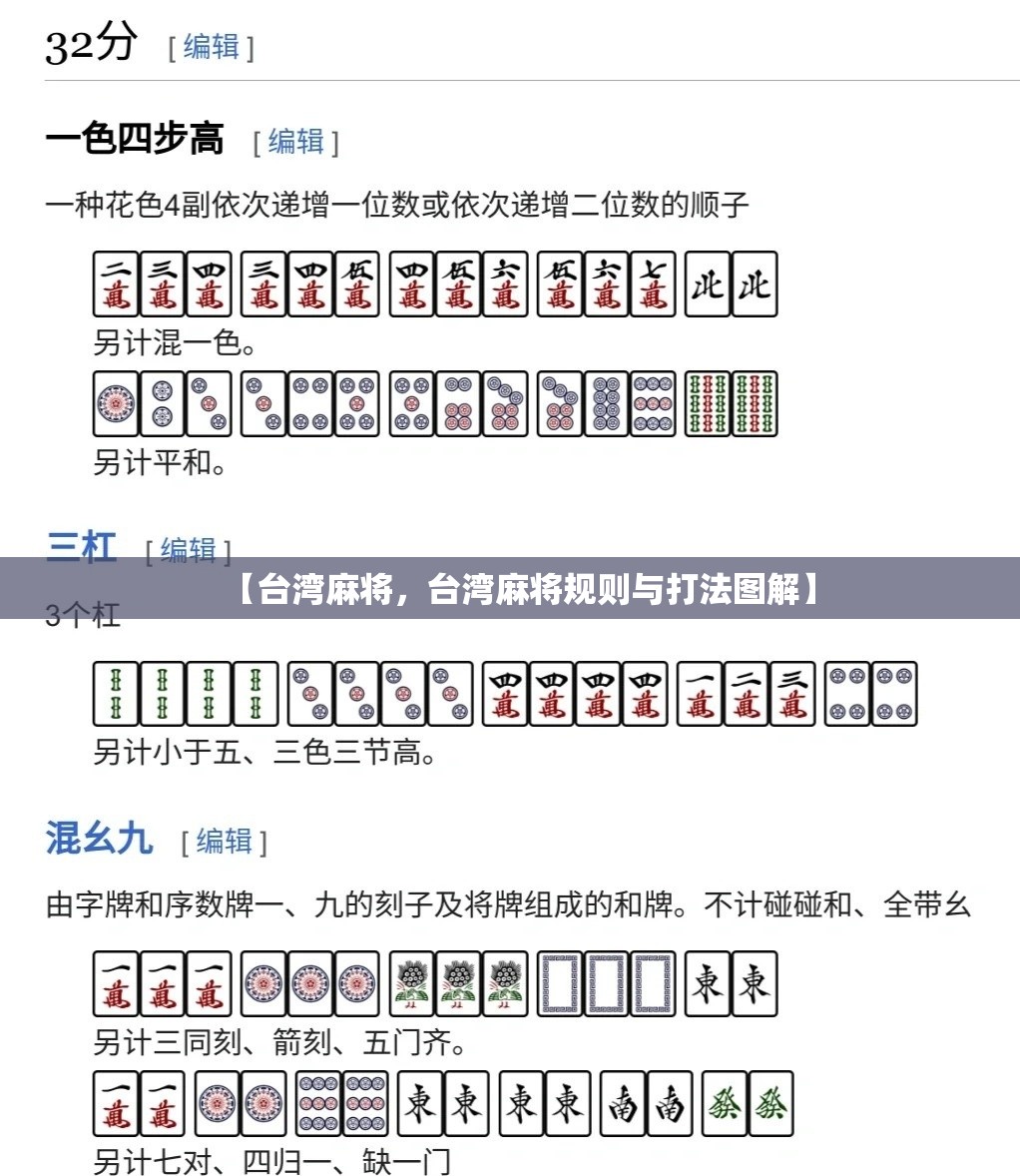 【台湾麻将，台湾麻将规则与打法图解】