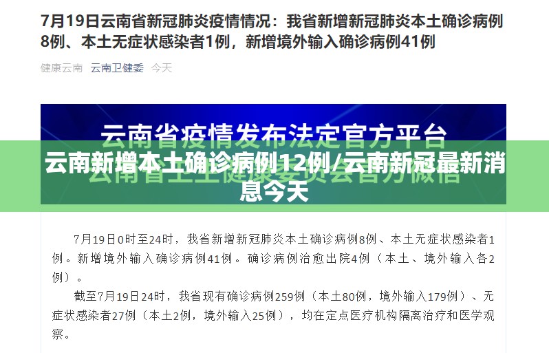 云南新增本土确诊病例12例/云南新冠最新消息今天