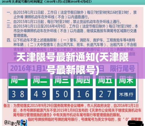 天津限号最新通知(天津限号最新限号)