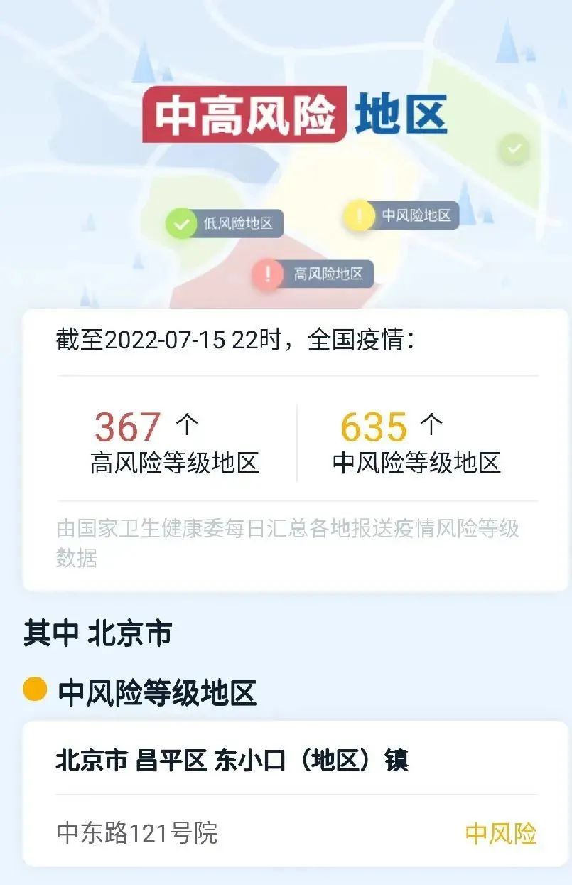 北京中高风险区域/北京中高什么时候取消