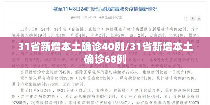 31省新增本土确诊40例/31省新增本土确诊68例
