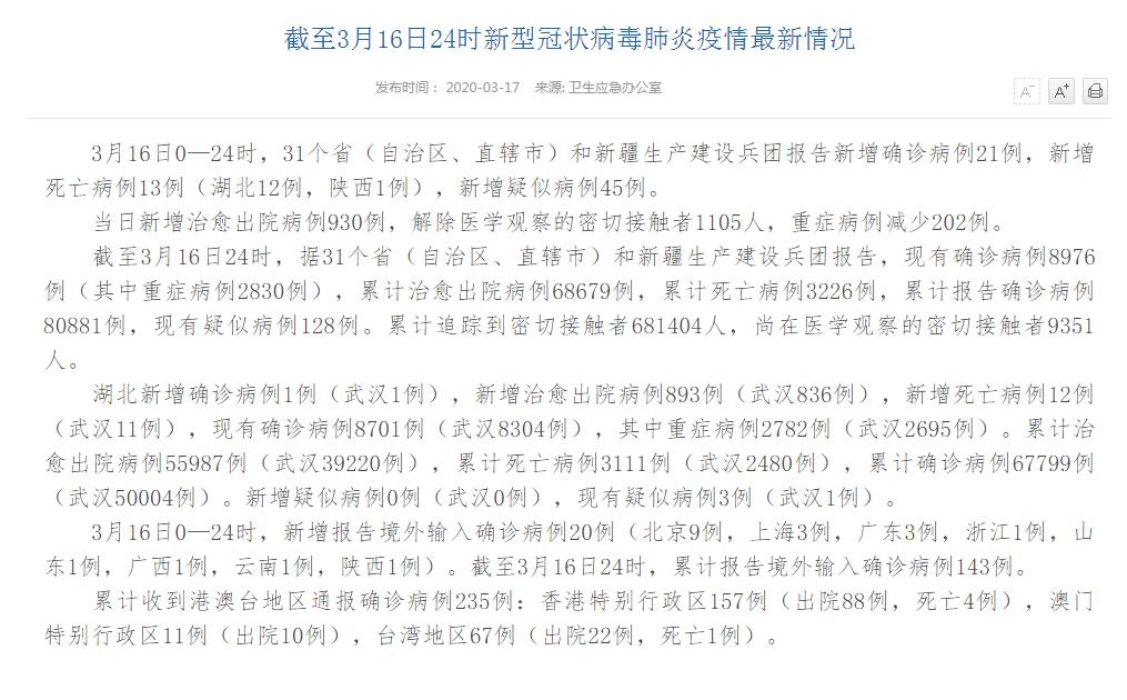 【31省新增境外20例，31省份新增境外输入确诊病例】