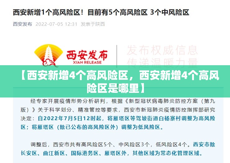 【西安新增4个高风险区，西安新增4个高风险区是哪里】