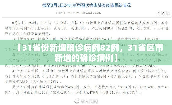 【31省份新增确诊病例82例，31省区市新增的确诊病例】