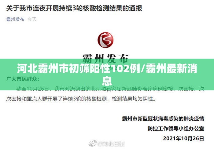 河北霸州市初筛阳性102例/霸州最新消息
