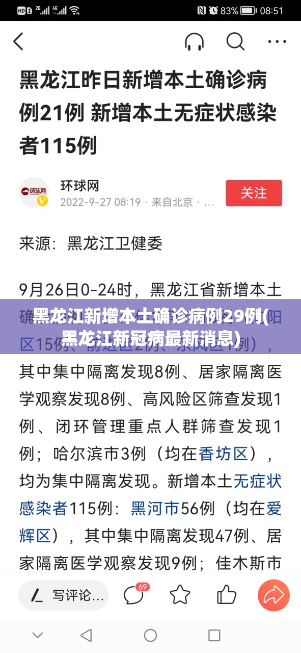 黑龙江新增本土确诊病例29例(黑龙江新冠病最新消息)
