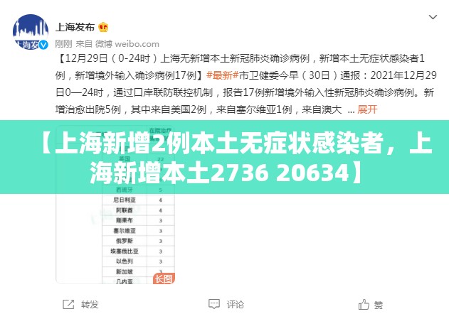 【上海新增2例本土无症状感染者，上海新增本土2736 20634】