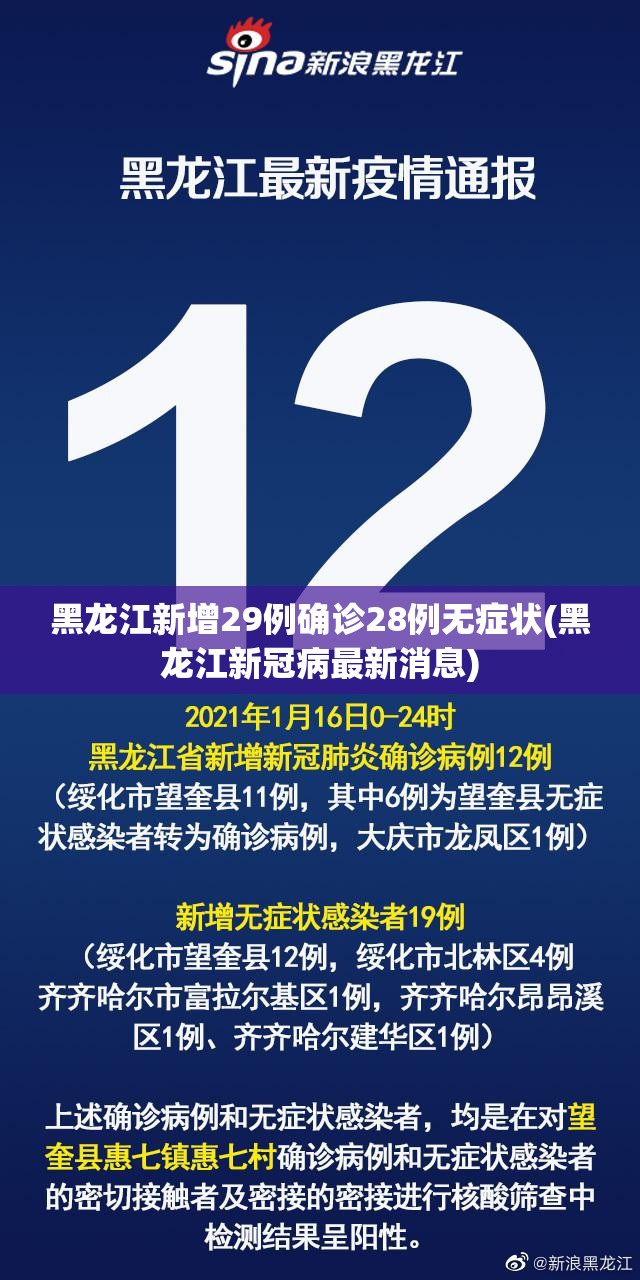 黑龙江新增29例确诊28例无症状(黑龙江新冠病最新消息)