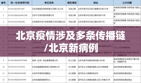 北京疫情涉及多条传播链/北京新病例