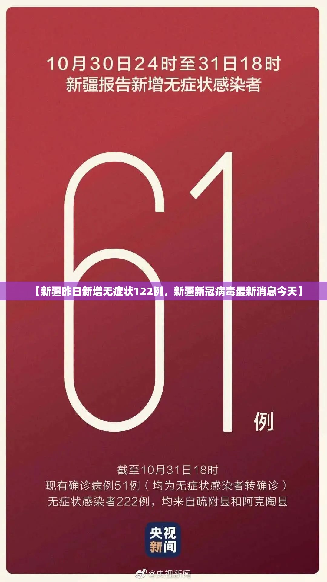 【新疆昨日新增无症状122例，新疆新冠病毒最新消息今天】