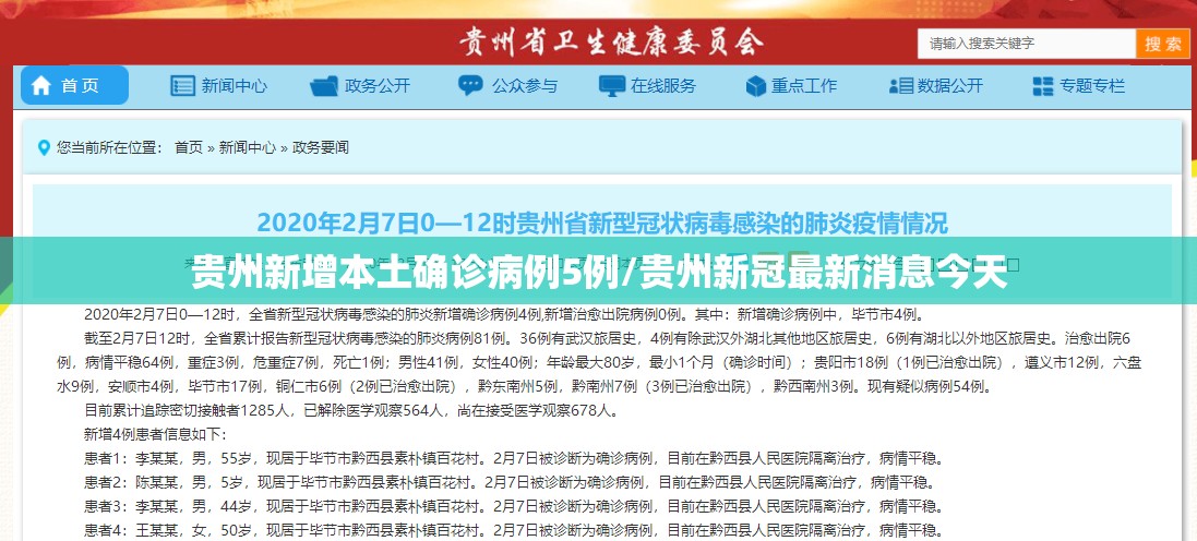 贵州新增本土确诊病例5例/贵州新冠最新消息今天 贵州新增本土确诊病例5例/贵州新冠最新消息今天