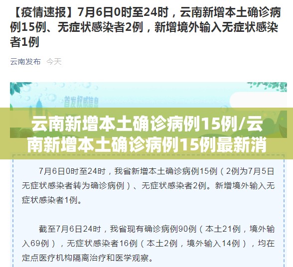 云南新增本土确诊病例15例/云南新增本土确诊病例15例最新消息