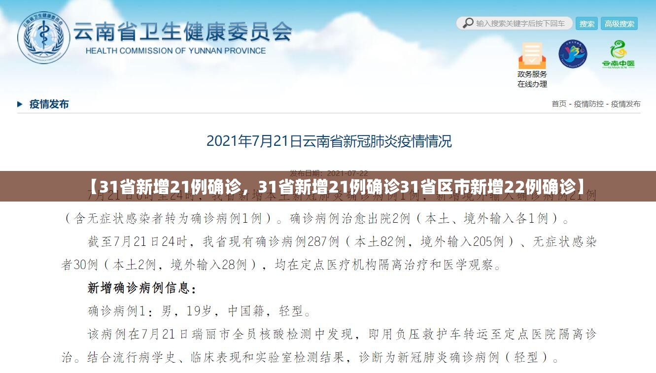 【31省新增21例确诊，31省新增21例确诊31省区市新增22例确诊】