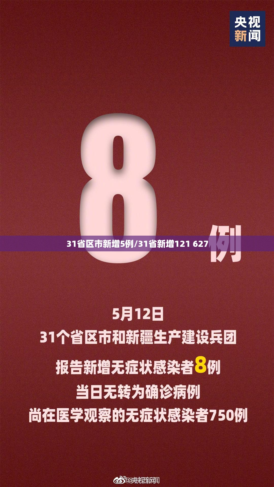 31省区市新增5例/31省新增121 627