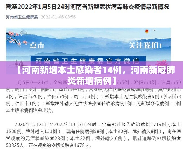 【河南新增本土感染者14例，河南新冠肺炎新增病例】