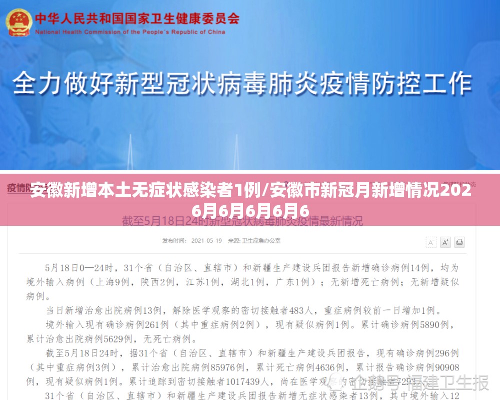 安徽新增本土无症状感染者1例/安徽市新冠月新增情况2026月6月6月6月6