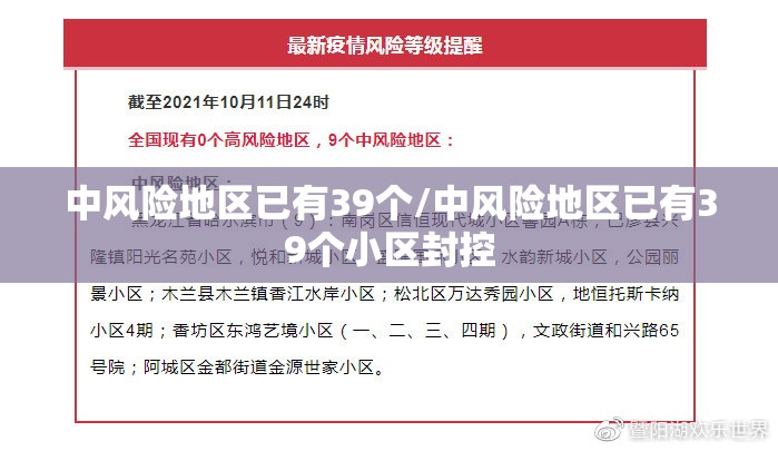 中风险地区已有39个/中风险地区已有39个小区封控