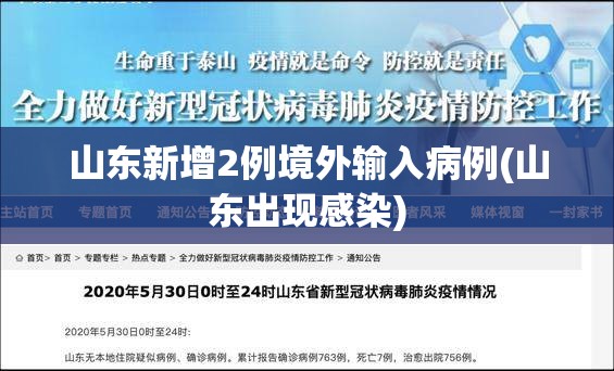 山东新增2例境外输入病例(山东出现感染)