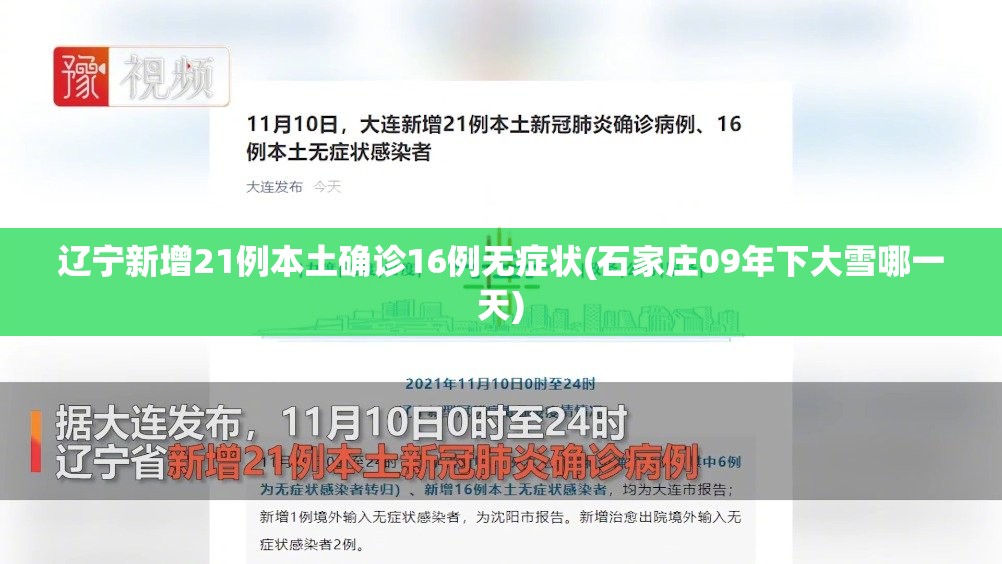辽宁新增21例本土确诊16例无症状(石家庄09年下大雪哪一天)