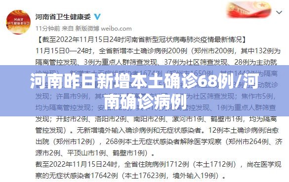 河南昨日新增本土确诊68例/河南确诊病例