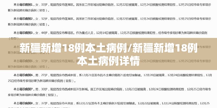 新疆新增18例本土病例/新疆新增18例本土病例详情