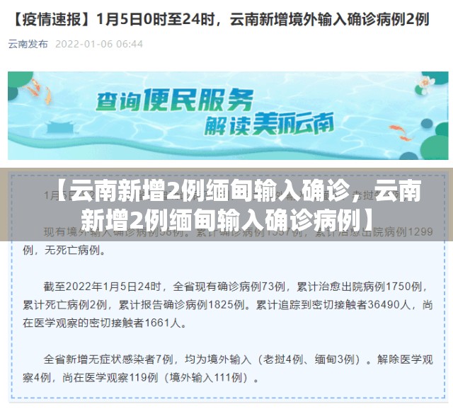 【云南新增2例缅甸输入确诊，云南新增2例缅甸输入确诊病例】