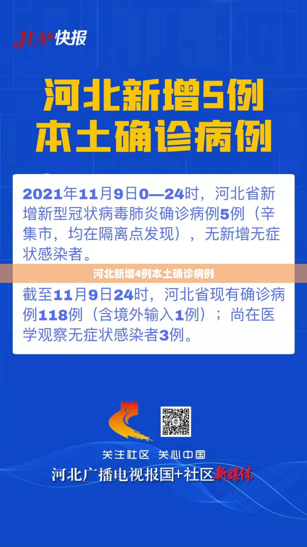 河北新增4例本土确诊病例
