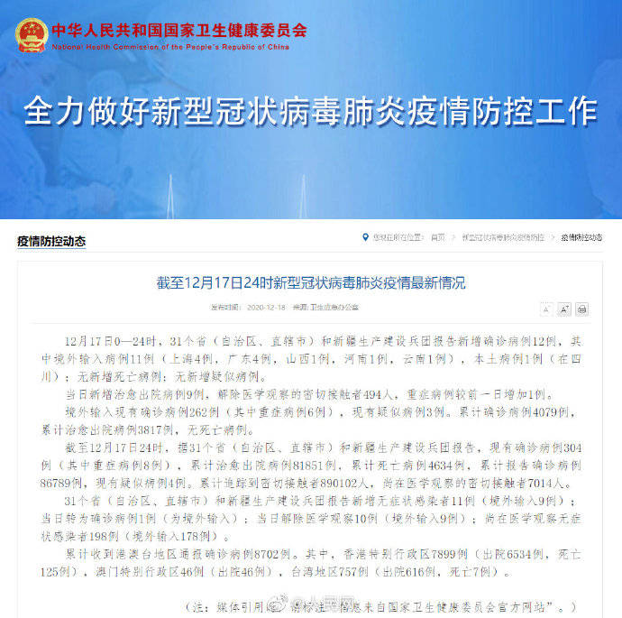 31省新增12例病例(31省区市新增24例本土确诊)