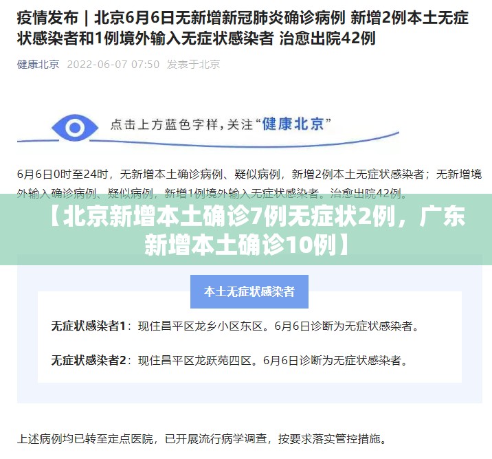 【北京新增本土确诊7例无症状2例，广东新增本土确诊10例】